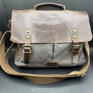 Leather Briefcase Laptop Messenger Bag Computer Satchel Handmade Quality WowBox
